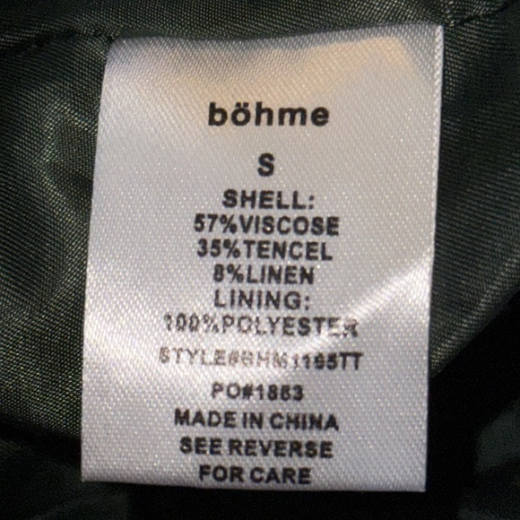 Bohme Pleated Puff Sleeve Peplum Blouse SZ Small - Picture 9 of 9